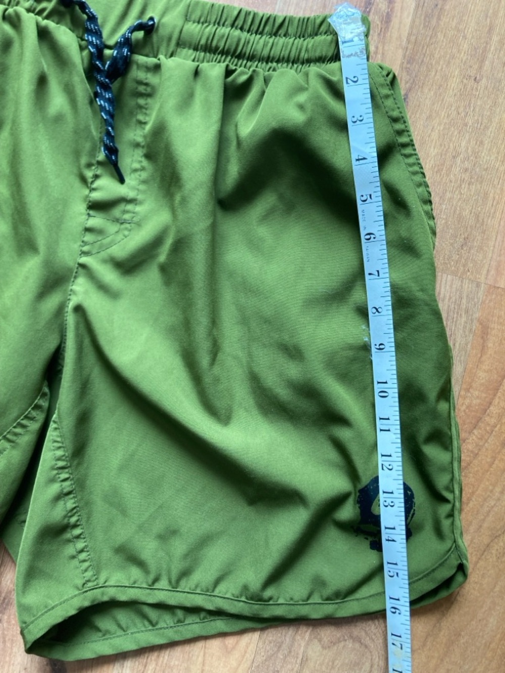Zero Foxtrot Mens 2XL Poly Stretch Training Shorts Green Skull Spade Logo - Picture 6 of 10